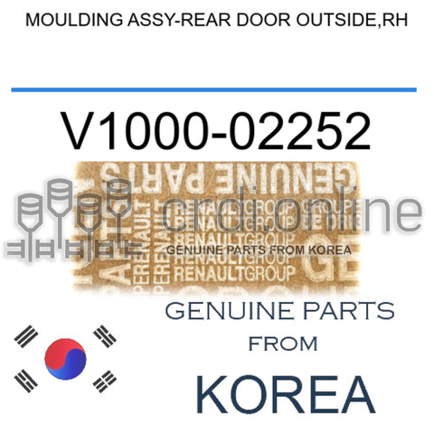 MOULDING ASSY-REAR DOOR OUTSIDE,RH [ORIGINAL] V1000-02252 V100002252 V1000 02252