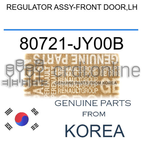 REGULATOR ASSY-FRONT DOOR,LH [ORIGINAL] 80721-JY00B 80721JY00B 80721 JY00B