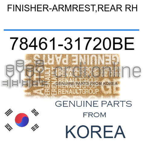 FINISHER-ARMREST,REAR RH [ORIGINAL] 78461-31720BE 7846131720BE 78461 31720BE