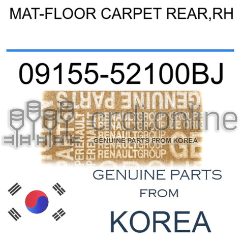MAT-FLOOR CARPET REAR,RH [ORIGINAL] 09155-52100BJ 0915552100BJ 09155 52100BJ