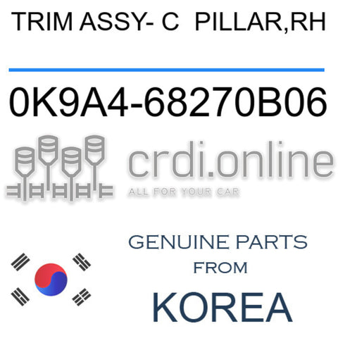 TRIM ASSY- C  PILLAR,RH [ORIGINAL] 0K9A4-68270B06 0K9A468270B06 0K9A4 68270B06