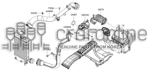 DUCT-AIR FLOWMETER OUTLET COMPR INLET 16575-1498R 165751498R 16575 1498R