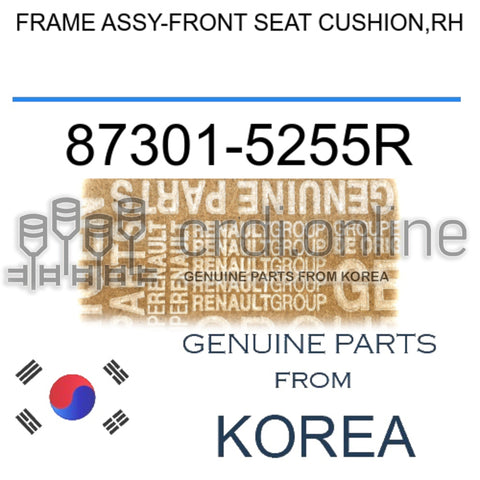 FRAME ASSY-FRONT SEAT CUSHION,RH [ORIGINAL] 87301-5255R 873015255R 87301 5255R