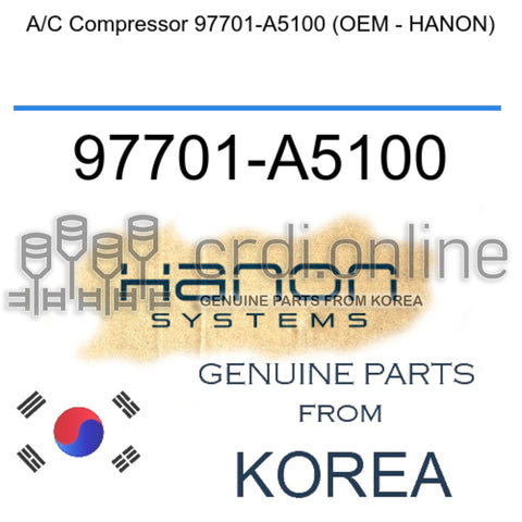 A/C Compressor 97701-A5100 (OEM - HANON) [HCC / HANON] 97701-A5100 97701A5100 97701 A5100