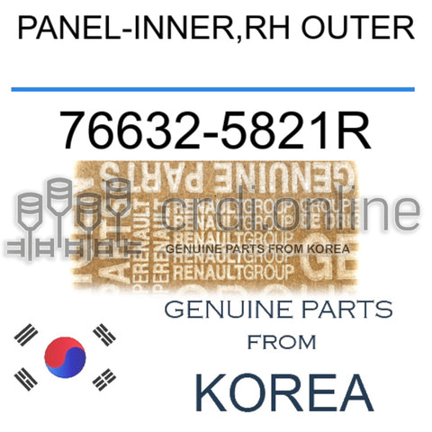PANEL-INNER,RH OUTER [ORIGINAL] 76632-5821R 766325821R 76632 5821R