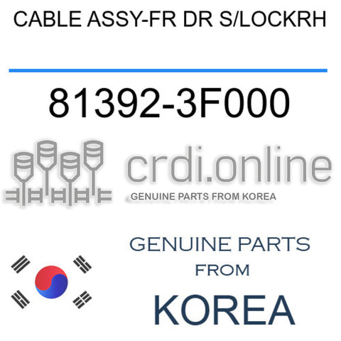 CABLE ASSY-FR DR S/LOCKRH 81392-3F000 813923F000 81392 3F000