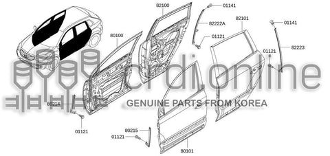 DOOR ASSY-REAR LH 82101-0025R 821010025R 82101 0025R