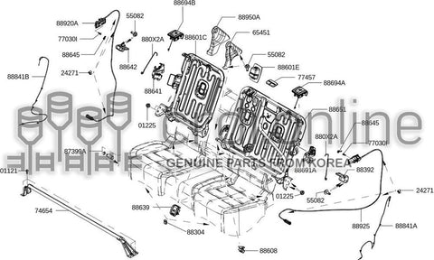 KIT-REAR SEATBACK FOLDING LEVERRH 88694-3130R 886943130R 88694 3130R