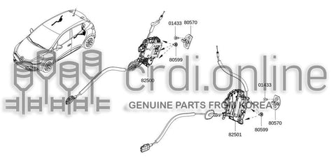 LOCK & REMOTE CONTROL ASSY-REAR DOORLH 82501-9504R 825019504R 82501 9504R