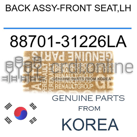 BACK ASSY-FRONT SEAT,LH [ORIGINAL] 88701-31226LA 8870131226LA 88701 31226LA