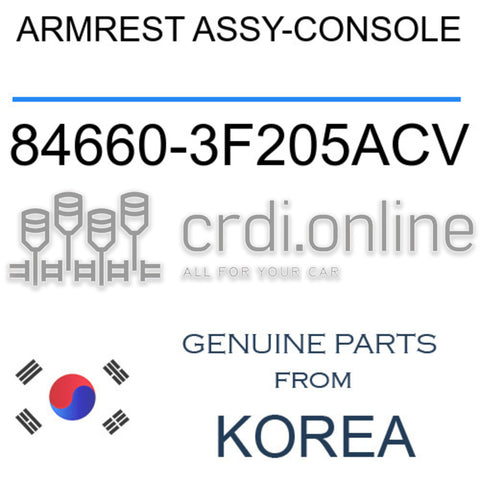 ARMREST ASSY-CONSOLE 84660-3F205ACV 846603F205ACV 84660 3F205ACV