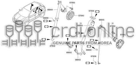 BUCKLE-REAR SEAT BELT RH 88842-JZ15B 88842JZ15B 88842 JZ15B