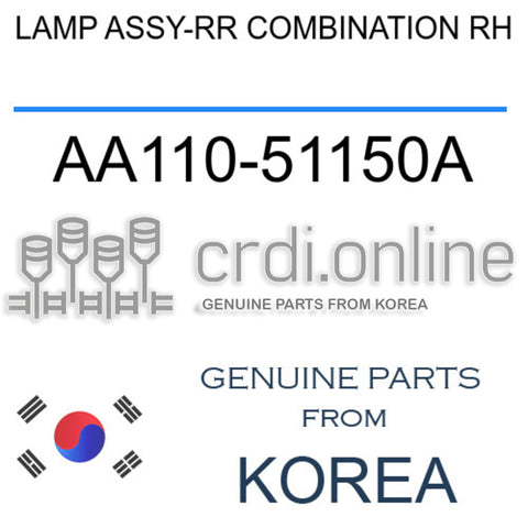 LAMP ASSY-RR COMBINATION RH AA110-51150A AA11051150A AA110 51150A