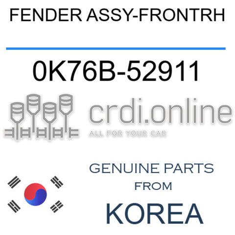 FENDER ASSY-FRONTRH [ORIGINAL] 0K76B-52911 0K76B52911 0K76B 52911