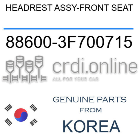HEADREST ASSY-FRONT SEAT [ORIGINAL] 88600-3F700715 886003F700715 88600 3F700715