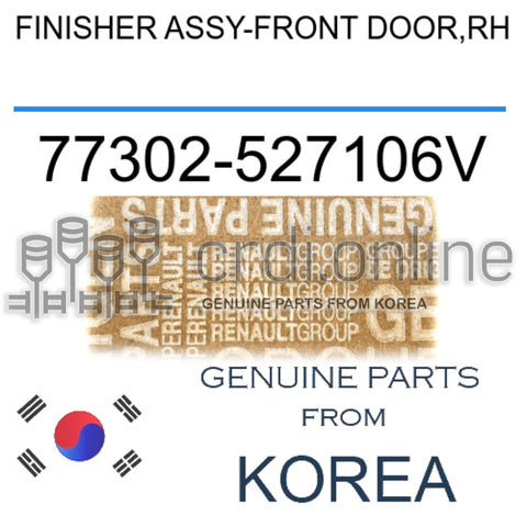 FINISHER ASSY-FRONT DOOR,RH [ORIGINAL] 77302-527106V 77302527106V 77302 527106V