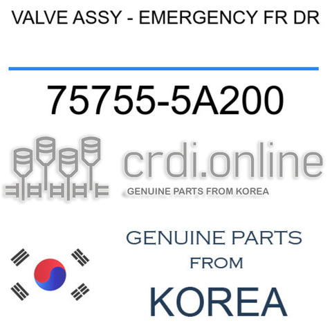 VALVE ASSY - EMERGENCY FR DR 75755-5A200 757555A200 75755 5A200