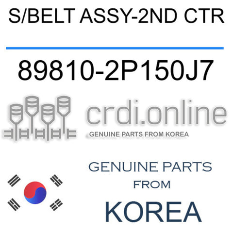 S/BELT ASSY-2ND CTR [ORIGINAL] 89810-2P150J7 898102P150J7 89810 2P150J7