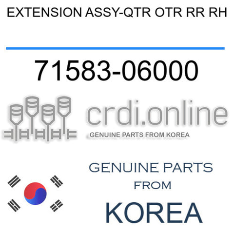 EXTENSION ASSY-QTR OTR RR RH 71583-06000 7158306000 71583 06000