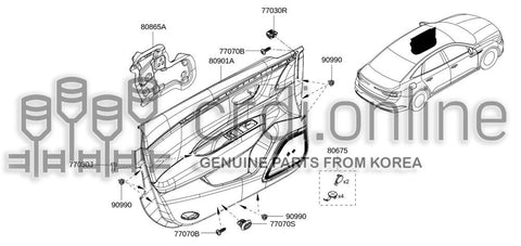 FINISHER ASSY-FRONT DOORLH 80901-8078R 809018078R 80901 8078R