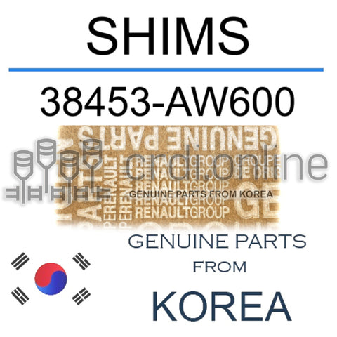 SHIMS [ORIGINAL] 38453-AW600 38453AW600 38453 AW600