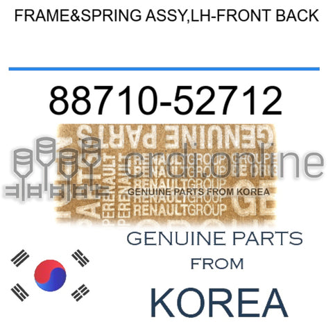 FRAME&SPRING ASSY,LH-FRONT BACK [ORIGINAL] 88710-52712 8871052712 88710 52712
