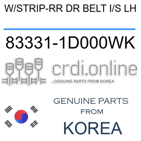 W/STRIP-RR DR BELT I/S LH 83331-1D000WK 833311D000WK 83331 1D000WK