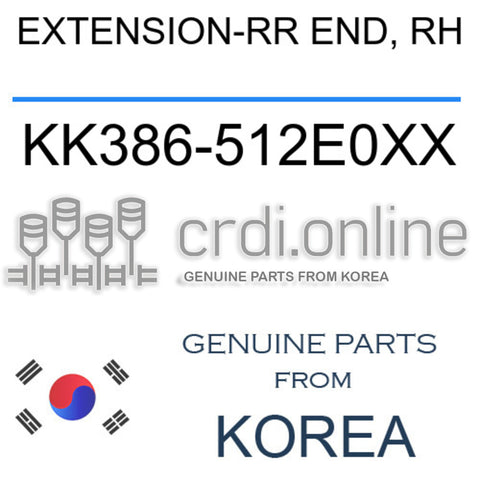 EXTENSION-RR END, RH [ORIGINAL] KK386-512E0XX KK386512E0XX KK386 512E0XX
