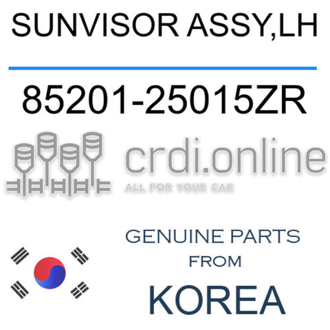 SUNVISOR ASSY,LH [ORIGINAL] 85201-25015ZR 8520125015ZR 85201 25015ZR
