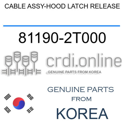 CABLE ASSY-HOOD LATCH RELEASE [ORIGINAL] 81190-2T000 811902T000 81190 2T000