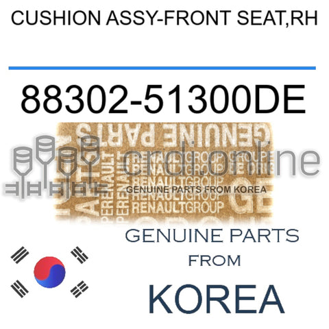 CUSHION ASSY-FRONT SEAT,RH [ORIGINAL] 88302-51300DE 8830251300DE 88302 51300DE