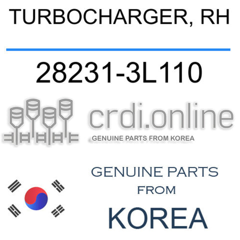 TURBOCHARGER, RH [ORIGINAL] 28231-3L110 282313L110 28231 3L110