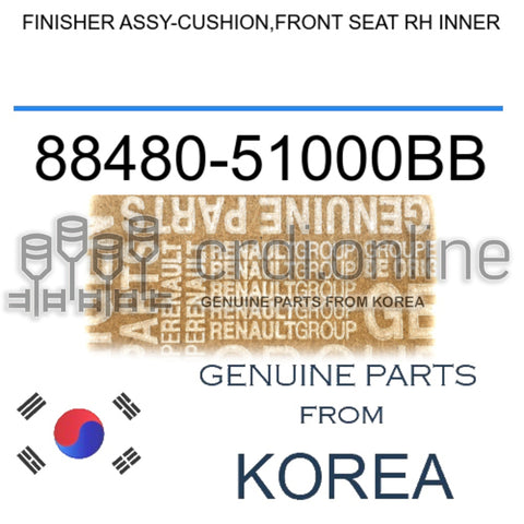 FINISHER ASSY-CUSHION,FRONT SEAT RH INNER [ORIGINAL] 88480-51000BB 8848051000BB 88480 51000BB