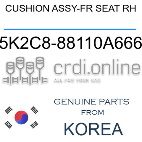 CUSHION ASSY-FR SEAT RH [ORIGINAL] 5K2C8-88110A666 5K2C888110A666 5K2C8 88110A666