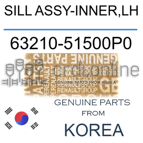 SILL ASSY-INNER,LH [ORIGINAL] 63210-51500P0 6321051500P0 63210 51500P0