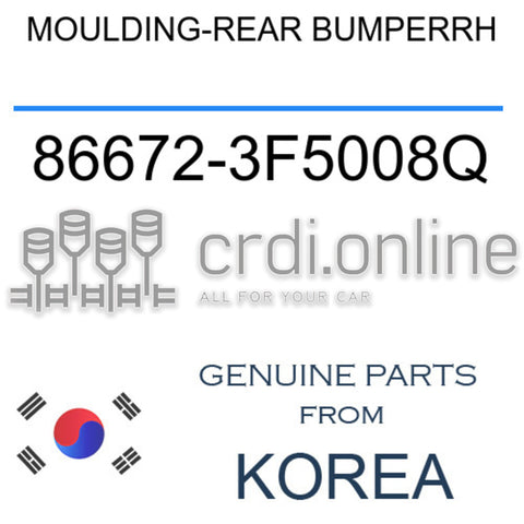MOULDING-REAR BUMPERRH [ORIGINAL] 86672-3F5008Q 866723F5008Q 86672 3F5008Q
