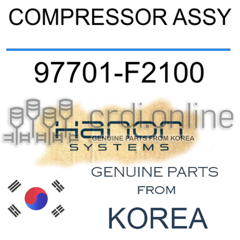 COMPRESSOR ASSY [HCC / HANON] 97701-F2100 97701F2100 97701 F2100