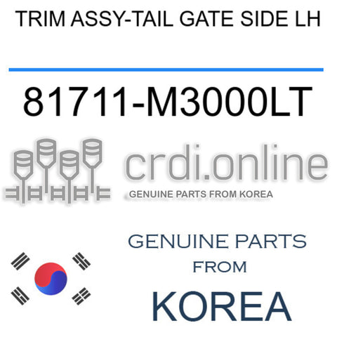 TRIM ASSY-TAIL GATE SIDE LH [ORIGINAL] 81711-M3000LT 81711M3000LT 81711 M3000LT