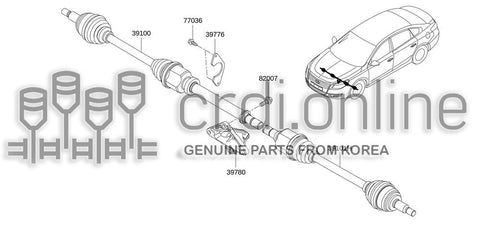 SHAFT ASSY-FRONT DRIVE.LH 39101-3778R 391013778R 39101 3778R
