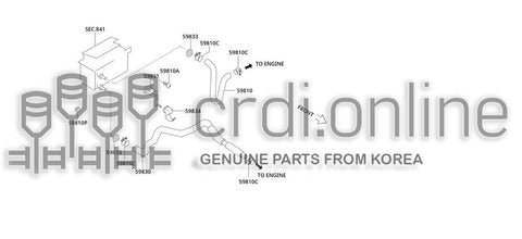 HOSE-FRONT HEATEROUTLET 59830-51110 5983051110 59830 51110