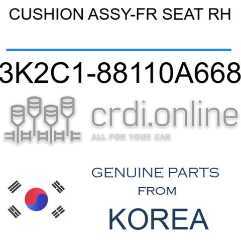 CUSHION ASSY-FR SEAT RH [ORIGINAL] 3K2C1-88110A668 3K2C188110A668 3K2C1 88110A668