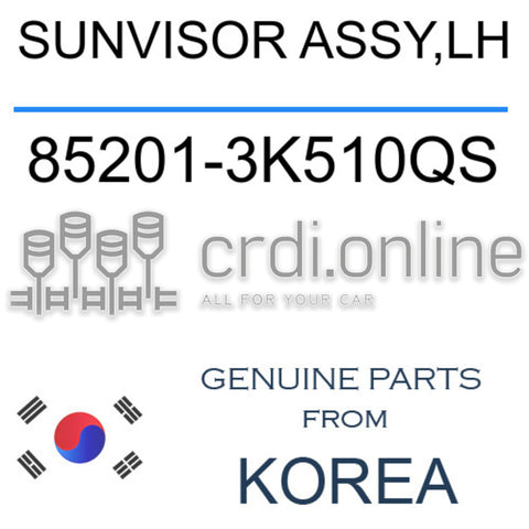 SUNVISOR ASSY,LH 85201-3K510QS 852013K510QS 85201 3K510QS