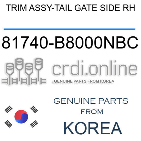 TRIM ASSY-TAIL GATE SIDE RH [ORIGINAL] 81740-B8000NBC 81740B8000NBC 81740 B8000NBC
