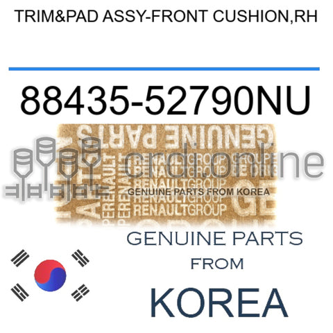 TRIM&PAD ASSY-FRONT CUSHION,RH [ORIGINAL] 88435-52790NU 8843552790NU 88435 52790NU