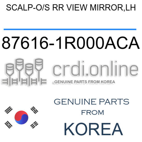 SCALP-O/S RR VIEW MIRROR,LH 87616-1R000ACA 876161R000ACA 87616 1R000ACA