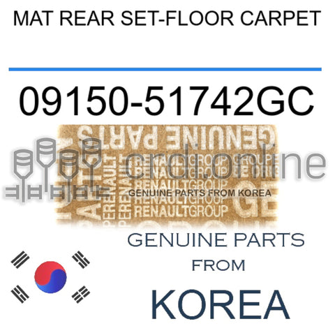 MAT REAR SET-FLOOR CARPET [ORIGINAL] 09150-51742GC 0915051742GC 09150 51742GC