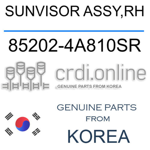 SUNVISOR ASSY,RH [ORIGINAL] 85202-4A810SR 852024A810SR 85202 4A810SR