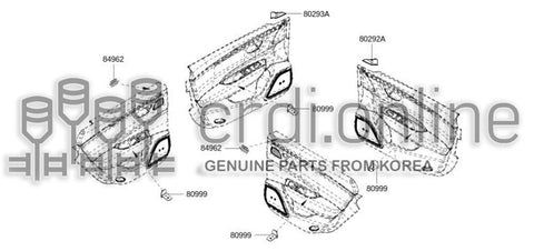 COVER-FRONT DOOR CORNERINNER RH 80292-5083R 802925083R 80292 5083R