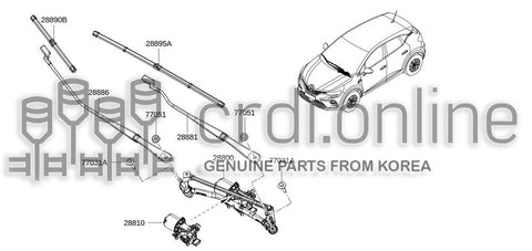 ARM ASSY-WINDSHIELD WIPER PASSENGER 28886-0088R 288860088R 28886 0088R