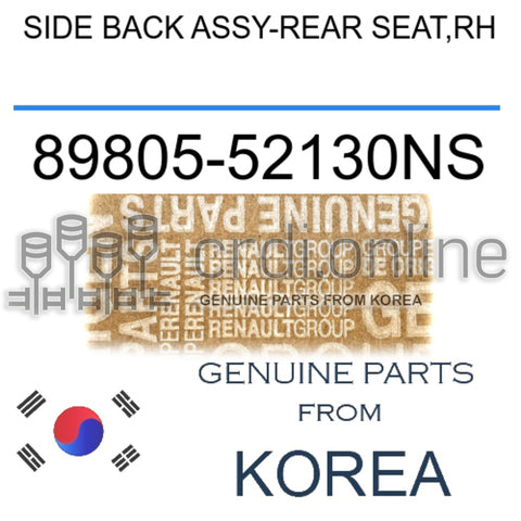 SIDE BACK ASSY-REAR SEAT,RH [ORIGINAL] 89805-52130NS 8980552130NS 89805 52130NS